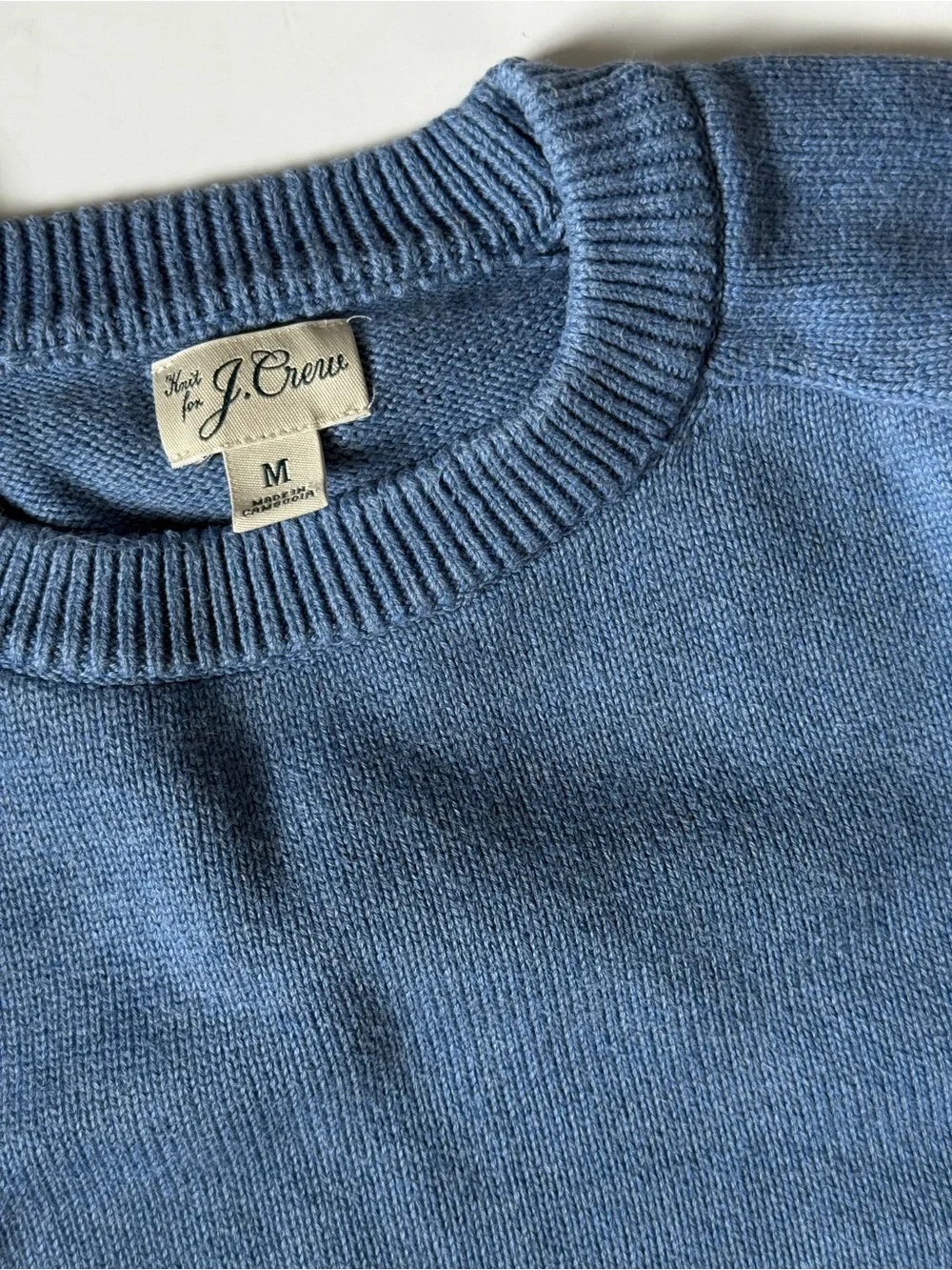 J.Crew Men’s Heavyweight 100% Cotton Crewneck Knit Sweater Blue Medium
